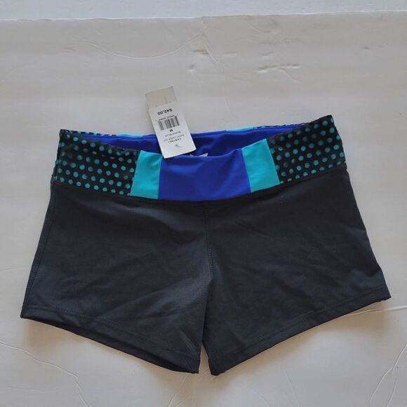 California Kisses juniors black blue laser cut swimming shorts size M slim - Picture 3 of 6